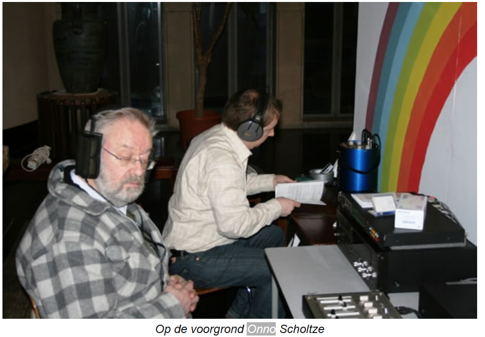 Onno Scholtze en Gaston Matthijsse tijdens een opnamesessie